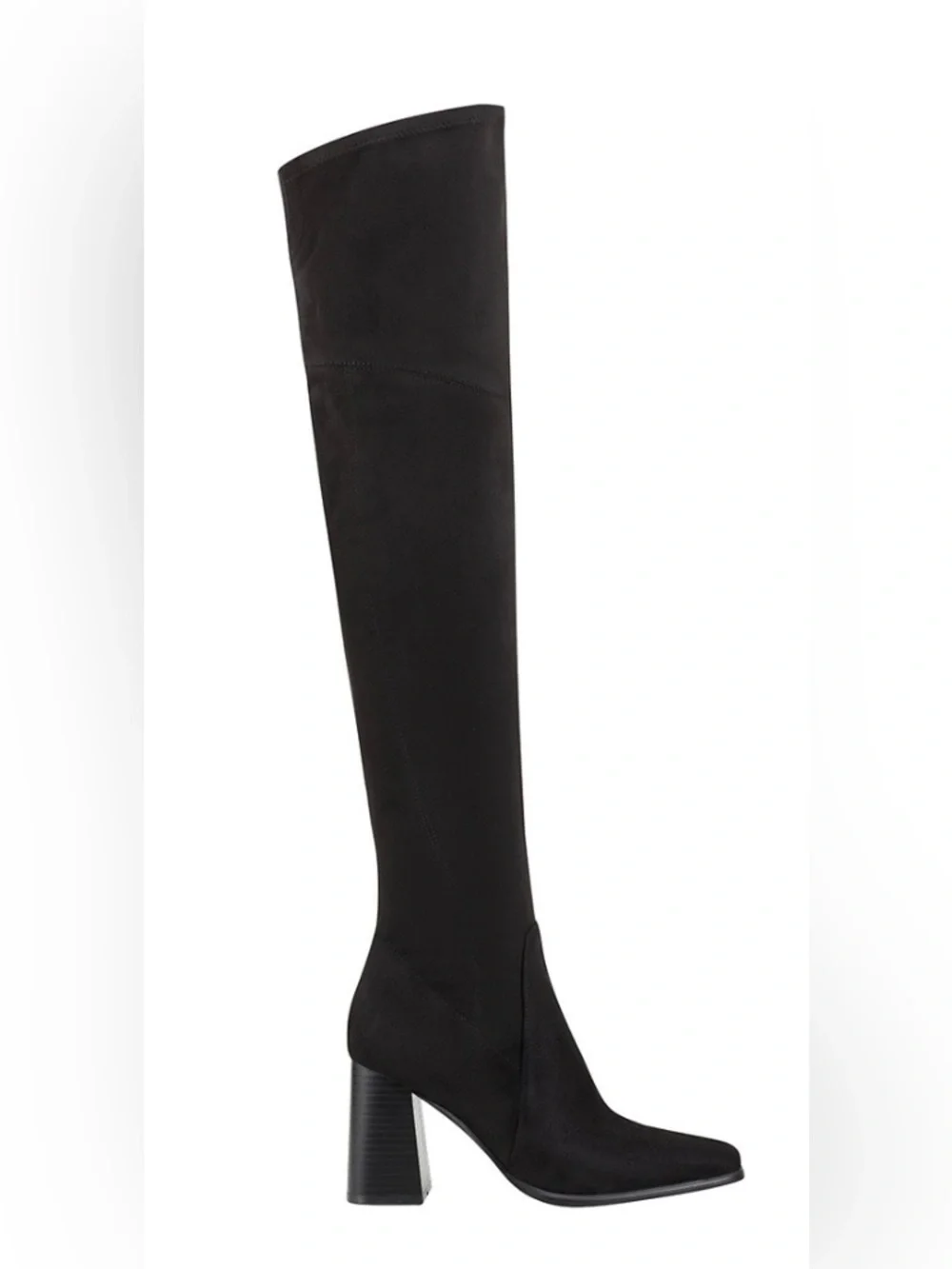 Marc Fisher Black Over-The-Knee Block Heel Leather Boots. NWOT
